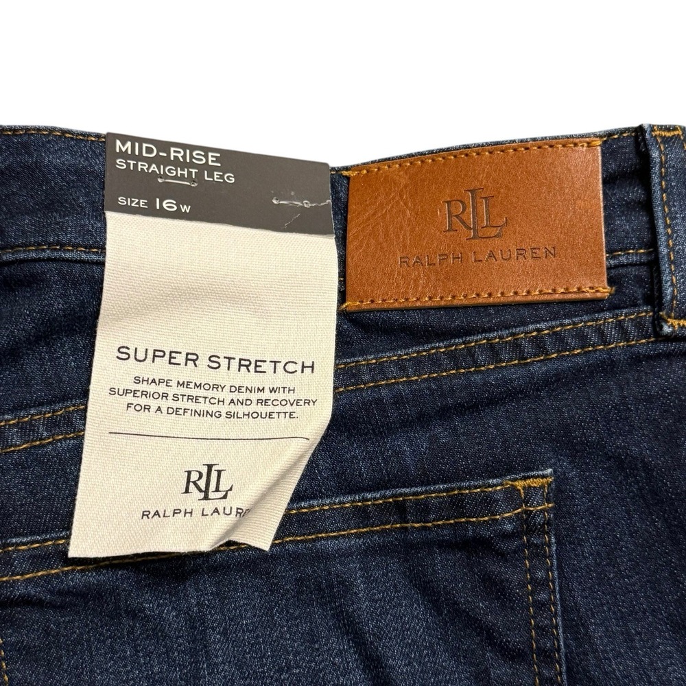 Lauren Ralph Lauren Women's Jeans Size 19‎ x 30 Mid-Rise Straight Leg Stretch - Picture 2 of 12